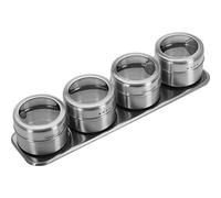 Westmark Set de frascos para especias / tablero de especias, 5 piezas, Con 4 tarros de acero inoxidable ø 6,5 cm, Volumen aprox.40 ml cada uno, Acero inoxidable, 65152260