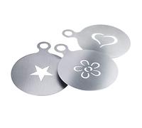 Westmark Set de Plantillas de decoración, 3 piezas, Diferentes motivos, Cappuccino, ø 10 cm, Acero inoxidable, 62862260