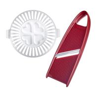 Westmark Set para hacer patatas Chips, 2 piezas: marco + cortador de verduras, Apto para microondas, Acero inoxidable / plástico, Sin BPA, Crunchy, Blanco/rojo, 11902260