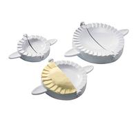Westmark Set para hacer Raviolis/Empanadas, Cortador de 3 piezas, Ø 9,5/12/15,5 cm, Libro de recetas, Plástico, Blanco, 61342260