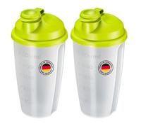 Westmark Shaker Mixery - set de 2, 0,5 l cada uno, disco mezclador y escala | Para aliños, batidos, salsas, cócteles y papillas, tapa hermética, sin salpicaduras, sin BPA, verde manzana, 243522EA