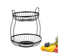Westmark soporte Doppio de 2 niveles, cesta de alambre decorativa en negro para frutas y tartas, Almacenamiento práctico para cocina, buffet y mesa de comedor, con medidas 32.5 x 34.5 cm.
