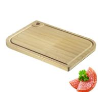 Westmark Tabla de cortar - tabla de cortar de madera con ranura para cortar fácilmente los alimentos - bambú, 40 x 29 cm