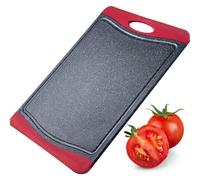 Westmark Tabla para cortar, Con ranura para el jugo, Antideslizante y apta para cuchillas, Superficie de corte: 44,5 x 30 x 1 cm, Aspecto de granito, Plástico, Antracita/rojo, 6217224G