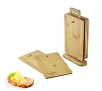 Westmark Tablas de desayuno - 6 tablas de pan incl. soporte, tablas para el desayuno y la cena, también ideales como tablas de cortar o platos para servir - bambú, 7 uds.