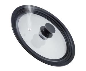 Westmark Tapa Universal con Borde de Silicona, Versátil para Ollas y Sartenes de 16 a 20 cm ø, Vidrio Resistente al Calor, 215 × 215 × 48 mm