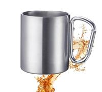 Westmark Taza con asa de mosquetón - práctica taza para acampar al aire libre, ideal para bebidas frías y calientes, mosquetón para sujeción - 300 ml, acero inoxidable, aluminio