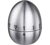 Westmark Tempus 10972260 Temporizador mecánico, 60 minutos, diseño simple, acero inoxidable, plata/negro