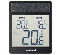 Westmark Termómetro digital para ventana - Termómetro exterior con hora, alerta de heladas, tendencia de temperatura, mín./máx., IP44, resistente a la intemperie, para jardín, invernadero y exterior