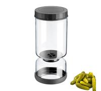 Westmark Vaso escurridor 1 pieza, Vaso multifuncional para kimchi y pepinos para escurrir y servir, transparente/negro, 1300 ml