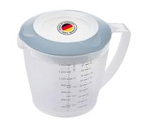Westmark Vaso mezclador Helena - 1,4 l, con tapa y antisalpicaduras | Para batidoras de mano, pico con colador, escala graduada, aro de goma antideslizante, sin BPA, transparente/azul, 3105227B