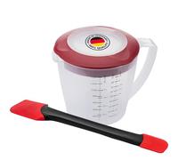 Westmark Vaso mezclador Helena + espátula Duo - 2 piezas, 1,4 l, con tapa | Vertedor con función de colador, escala de medida, base antideslizante, silicona hasta 240 °C, sin BPA, 310522E6