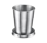 Westmark Vaso Revivo práctica taza para camping al aire libre, ideal para bebidas calientes y frías, taza plegable con gancho para colgar - 150 ml, acero inoxidable