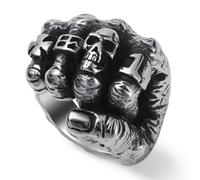 WESTMIAJW Anillo de calavera de acero inoxidable para hombre, gótico, punk, gótico, motero, calavera, Halloween, tallas Q, S, T1/2, V1/2, Y, Z+1