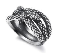 WESTMIAJW Anillo de serpiente para hombre, acero inoxidable, gótico, punk, gótico, Halloween, serpiente, animales, joyería para hombre, tallas Q, S, T1/2, V1/2, Y, Z+1