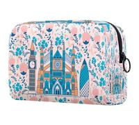 Westminster Abbey - Bolsa de cosméticos para mujer, neceser de viaje, bolsa organizadora de maquillaje grande con cremallera, multicolor, 18.5x7.5x13cm/7.3x3x5.1in, Neceser