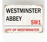 Westminster Abbey - Placa de pared, diseño de puerta de calle de Londres, 20 x 30 cm