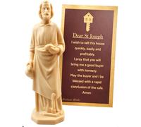 Westmon Works Estatua de Venta de la casa de San José y Tarjeta de oración de Doble Cara, Figura basada en la fe con oración para Vender Casas, Fabricada en los Estados Unidos