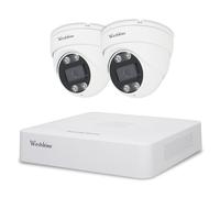 WESTSHINE Kit Cámaras de Vigilancia, Detección de Persona/Vehículo, 5M-N 4CH H.265+ Grabadora DVR y 2 1080P Cámaras Vigilancia CCTV Exterior, IP66 Impermeable, Visión Nocturna(Disco Duro No Incluido)