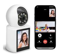 WESTSHINE Video Calling Smart Security Camera with Phone App, WiFi 3MP 2.8" Screen Indoor Home Baby/Elder/Nanny/Dog/Pet Camera, One-Click Call/Two-Way Video/Pan Tilt/Motion Detection Auto Tracking