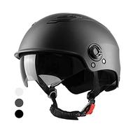 Westt Casco Bicicleta Adulto Casco Patinete electrico Adulto Scooter Skate Skateboard Bicicleta eléctrica Patines en línea Hombre Mujer con Visera y Protector Solar, Negro Blanco & Gris