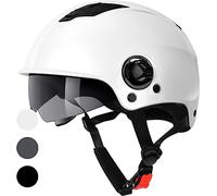 Westt Casco Bicicleta Adulto Casco Patinete electrico Adulto Scooter Skate Skateboard Bicicleta eléctrica Patines en línea Hombre Mujer con Visera y Protector Solar, Negro Blanco & Gris