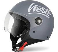 Westt Casco Moto Hombre Mujer - Casco Moto Jet ECE 22.06 Homologado - Casco Scooter con Visera Transparente - Ligero 1100g - Interior Desmontable y Lavable - Tallas S - XL
