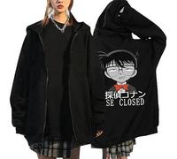 westtrend Anime Detective Conan Sudaderas con Capucha con Cremallera Conan Edogawa Cosplay Sudaderas Conan Sudaderas Conan Chaqueta Floja para Hombres Mujeres