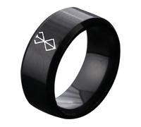 westtrend Berserk Guts Guts Anillos Anime Logotipo Personaje Cráneo Caballero Guts Dedo Anillos Cosplay Prop Negro Espadachín Láser Tallado Anillos Decoración de Moda