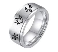 westtrend Genshin Impact Anillos Anime Venti Xiao Personaje Zhongli Hutao Diluc Anillos Cosplay Prop Grabado Láser Rotatable Genshin Impact Anillos Decoración de Moda