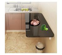 WESTWILD Escritorio Plegable Flotante de Pared para Espacios pequeños, Color Negro, 40,6 x 30,5 cm, Ideal para lavandería, Estudio, Dormitorio.