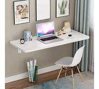 WESTWILD Mesa de Comedor Plegable de Pared con encimera Flotante, Escritorio multifunción para computadora, Banco de Trabajo para lavandería o Bar Incluye Soporte (Blanco, 7