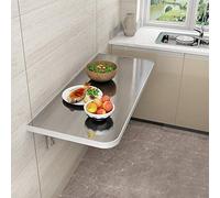 WESTWILD Mesa de Comedor Plegable Flotante de Pared para Cocina, Escritorio de Acero Inoxidable 304, Banco de Trabajo multifunción, Escritorio de lavandería con Capacidad de 100 kg, 12 (100 x 40 cm)