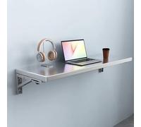 WESTWILD Mesa Plegable de Acero Inoxidable 304 para Montar en la Pared con Estante de Almacenamiento para Cocina, Ideal para balcón, baño o lavadero, 60 cm x 40 cm (24 Pulgadas x 16 Pulgadas)