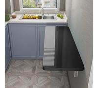 WESTWILD Mesa Plegable de Pared para casa, Oficina, Cocina, lavandería, Escritorio multifunción para computadora, Escritura, Comedor, Ahorro de Espacio, fácil de Instalar, 4 Colores Disponibles (negr