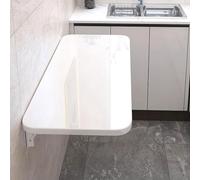 WESTWILD Mesa Plegable de Pared para lavandería y Oficina en casa, Escritorio Colgante Funcional con Banco de Trabajo, Color Blanco, 70 x 30 cm