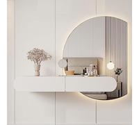 WESTWILD Tocador de Maquillaje Blanco con Espejo y Dos cajones, diseño Flotante de Pared para Mujeres y niñas, Incluye Accesorios de Embalaje, tamaño de 95 cm.