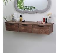 WESTWILD Tocador Flotante para Maquillaje, tocador de Pared con cajones, Escritorio Flotante para Pared, tocador de Madera, Escritorio de Pared para Dormitorio, mesita de Noche de Pared para dormitor