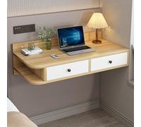 WESTWILD Tocador Sencillo, tocador Flotante con cajones, Mueble de Maquillaje, Mueble de Pared Ideal para mesita de Noche, Escritorio o Escritorio de Oficina (Nogal Claro, 100 cm)