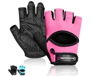WESTWOOD FOX Guantes de gimnasio para hombres y mujeres: guantes ventilados para levantamiento de pesas, fitness, ciclismo y entrenamiento con acolchado grueso, protección completa de la palma, agarre