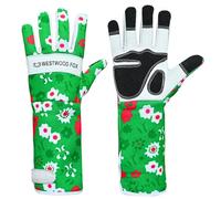 WESTWOOD FOX Guantes de jardinería de cuero de manga larga para antebrazo, guantes de trabajo resistentes a las espinas, poda de rosas, seguridad, transpirable y duradero (verde, M)