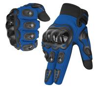 WESTWOOD FOX Guantes de Motocicleta para Hombres y Mujeres, Guantes de Motocicleta con Pantalla táctil de Dedo Completo para BMX, MX, ATV, MTB, equitación, Caza (Azul, L)