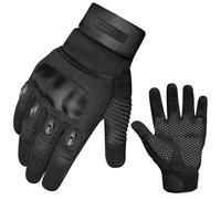 WESTWOOD FOX WFX Guantes de Motocicleta para Hombres y Mujeres, Guantes de Moto con Pantalla táctil y Nudillos Duros para Andar en Bicicleta, Senderismo, Camping (Negro, M)