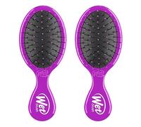 Wet Brush Cepillo desenredante mini de viaje, cerdas IntelliFlex ultrasuaves, fácil deslizamiento, sin tirones, todo tipo de cabellos, edición limitada, paquete de 2, morado