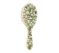 Wet Brush - Cepillo desenredante para todo tipo de cabello, cerdas suaves que se deslizan a través de los enredos con facilidad, margarita blanca de vaca para cabello húmedo y seco