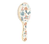 Wet Brush - Cepillo desenredante para todo tipo de cabello, cerdas suaves que se deslizan a través de los enredos con facilidad, linda sirena de princesa marina para cabello húmedo y seco