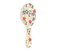 Wet Brush - Cepillo desenredante para todo tipo de cabello, cerdas suaves que se deslizan a través de los enredos con facilidad, hojas de flores, tinta rosa, rojo y blanco, para cabello húmedo y seco