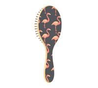 Wet Brush - Cepillo desenredante para todo tipo de cabello, cerdas suaves que se deslizan a través de los enredos con facilidad oscura, flamenco de fondo para cabello húmedo y seco