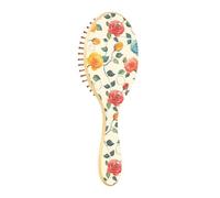 Wet Brush - Cepillo desenredante para todo tipo de cabello, cerdas suaves que se deslizan a través de los enredos con facilidad, hojas de flores, rosa, tinta de fantasía, rojo y amarillo, para cabello