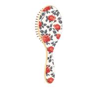 Wet Brush - Cepillo desenredante para todo tipo de cabello, cerdas suaves que se deslizan a través de los enredos con facilidad, hojas de flores, tinta rosa, rosa blanca para cabello húmedo y seco